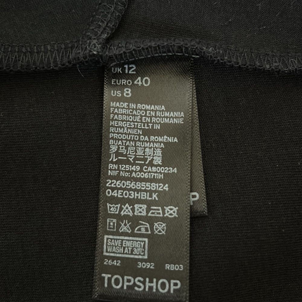 Topshop Black Crop Top with Metal Detail Size 8 - Picture 5 of 7